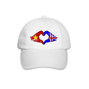 Drapeau de l’île du Vietnam mains forme de coeur utilisé - Casquette classique - blanc/blanc - Devant