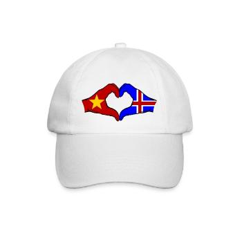 Drapeau de l’île du Vietnam Mains Forme de coeur - Casquette classique - blanc/blanc - Devant