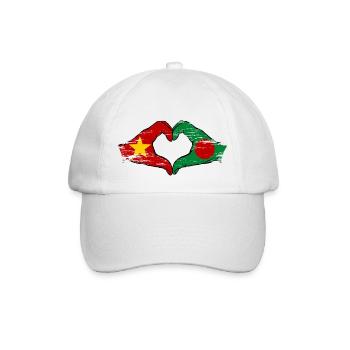 Vietnam Bangladesh flag hands heart shape used - Baseball Cap - white/white - Front