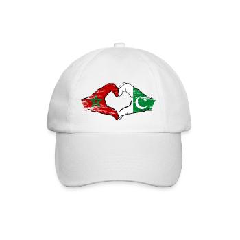 Drapeau du Maroc Pakistan mains en forme de coeur utilisé - Casquette classique - blanc/blanc - Devant