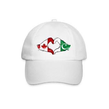 Drapeau du Canada Pakistan mains en forme de coeur utilisé - Casquette classique - blanc/blanc - Devant