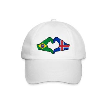 Brésil Islande Drapeau Mains Coeur Forme - Casquette classique - blanc/blanc - Devant