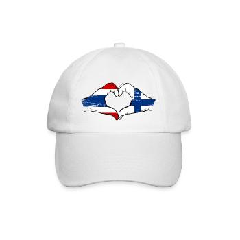 Thaïlande Finlande Drapeau Mains Coeur Forme - Casquette classique - blanc/blanc - Devant