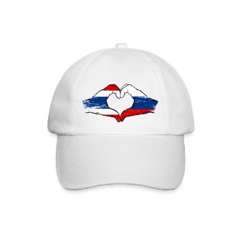 Thaïlande Russie Drapeau Mains Coeur Forme Utilisé - Casquette classique - blanc/blanc - Devant