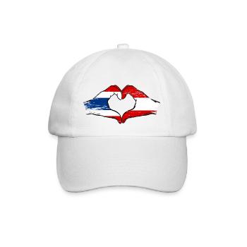 Thailand Austria Flag Hands Heart Shape Used - Baseball Cap - white/white - Front