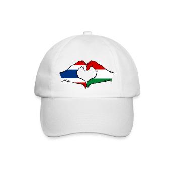 Thailand Hungary Flag Hands Heart Shape - Baseball Cap - white/white - Front