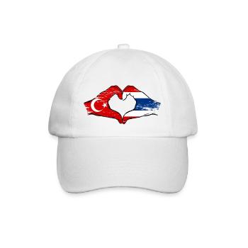 Turquie Drapeau de la Thaïlande mains en forme de coeur utilisé - Casquette classique - blanc/blanc - Devant