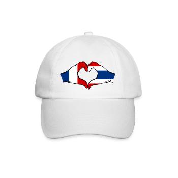 France Thailand Flag Hands Heart Shape - Baseball Cap - white/white - Front