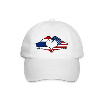 Thaïlande, États-Unis, drapeau, mains, forme de coeur - Casquette classique - blanc/blanc - Devant