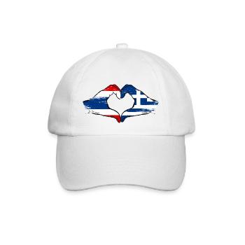 Thailand Greece Flag Hands Heart Shape Used - Baseball Cap - white/white - Front