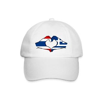 Greece Thailand Flag Hands Heart Shape - Baseball Cap - white/white - Front