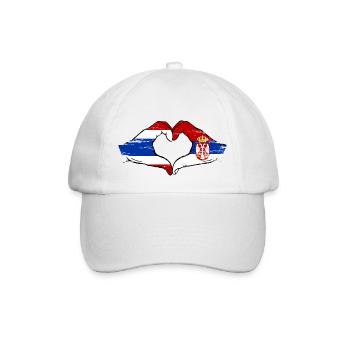 Thaïlande Serbie drapeau mains forme de coeur utilisé - Casquette classique - blanc/blanc - Devant