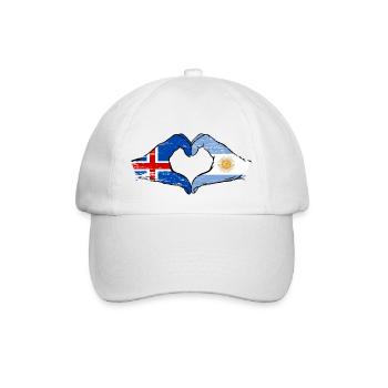 Iceland Argentina flag hands heart shape used - Baseball Cap - white/white - Front