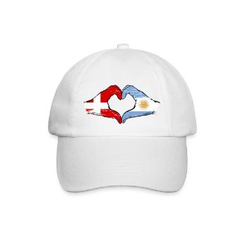 Danemark Argentine drapeau mains forme de coeur utilisé - Casquette classique - blanc/blanc - Devant