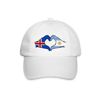 Islande Argentine Drapeau Mains Coeur Forme - Casquette classique - blanc/blanc - Devant