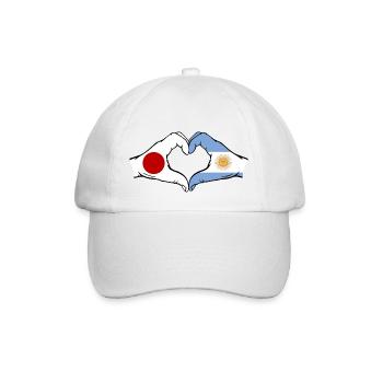 Japon Argentine Drapeau Mains Coeur Forme - Casquette classique - blanc/blanc - Devant