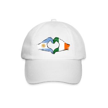 Argentina Ireland flag hands heart shape used - Baseball Cap - white/white - Front