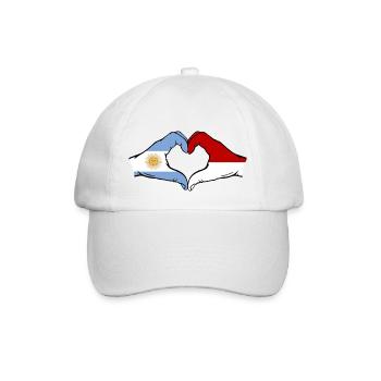 Argentina Monaco Flag Hands Heart Shape - Baseball Cap - white/white - Front