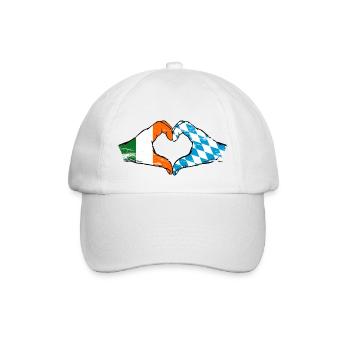 Ireland Bavaria Flag Hands Heart Shape Used - Baseball Cap - white/white - Front