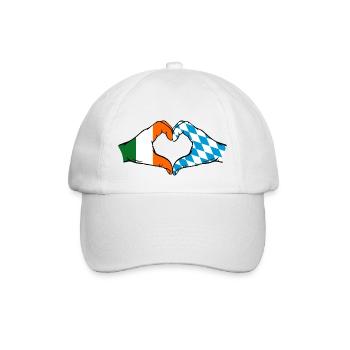 Ireland Bavaria Flag Hands Heart Shape - Baseball Cap - white/white - Front