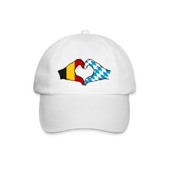 Belgium Bavaria Flag Hands Heart Shape - Baseball Cap - white/white - Front