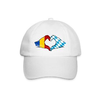 Romania Bavaria Flag Hands Heart Shape Used - Baseball Cap - white/white - Front
