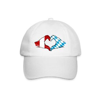 Peru Bavaria Flag Hands Heart Shape Used - Baseball Cap - white/white - Front