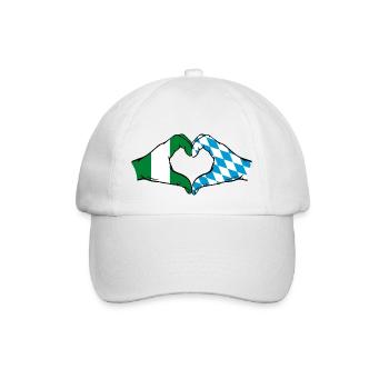 Nigeria Bavaria Flag Hands Heart Shape - Baseball Cap - white/white - Front