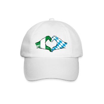 Nigeria Bavaria Flag Hands Heart Shape Used - Baseball Cap - white/white - Front