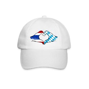 Thailand Bavaria Flag Hands Heart Shape Used - Baseball Cap - white/white - Front