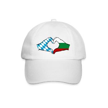 Bavière, Bulgarie, Drapeau, Aiguilles, Coeur - Casquette classique - blanc/blanc - Devant