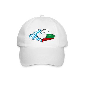 Bavière, Bulgarie, Drapeau, Mains, Forme de coeur Utilisé - Casquette classique - blanc/blanc - Devant