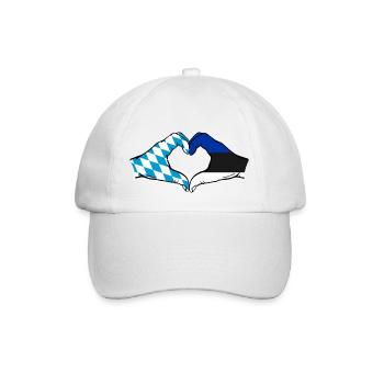 Bavière, Estonie, Drapeau, Aiguilles, Coeur - Casquette classique - blanc/blanc - Devant