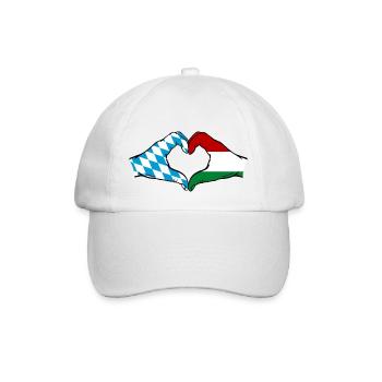Bavière, Hongrie, Drapeau, Aiguilles, Forme Coeur - Casquette classique - blanc/blanc - Devant