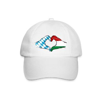 Bavière, Hongrie, Drapeau, Aiguilles, Forme de coeur Utilisé - Casquette classique - blanc/blanc - Devant