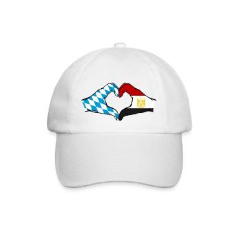 Bavaria Egypt Flag Hands Heart Shape - Baseball Cap - white/white - Front