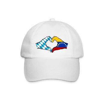 Bavaria Venezuela Flag Hands Heart Shape - Baseball Cap - white/white - Front