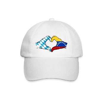Bavaria Venezuela Flag Hands Heart Shape Used - Baseball Cap - white/white - Front