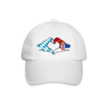 Bavière, Serbie, drapeau, mains, forme de coeur utilisé - Casquette classique - blanc/blanc - Devant