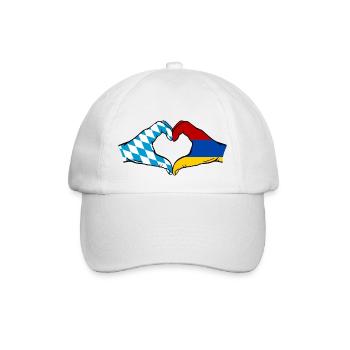 Bavière, Arménie, Drapeau, Mains, Coeur - Casquette classique - blanc/blanc - Devant