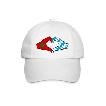 Morocco Bavaria Flag Hands Heart Shape - Baseball Cap - white/white - Front