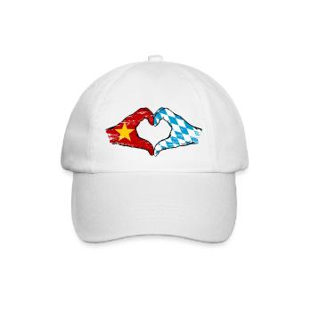 Vietnam Bavaria Flag Hands Heart Shape Used - Baseball Cap - white/white - Front