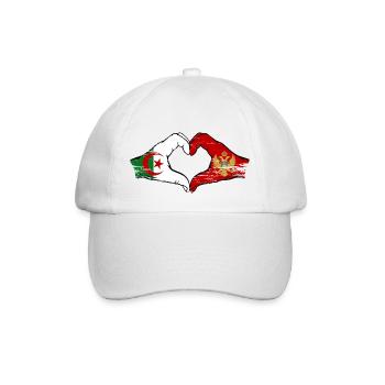 Algérie Monténégro Drapeau Mains Coeur Forme Utilisé - Casquette classique - blanc/blanc - Devant