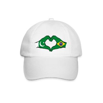 Pakistan Brésil Drapeau Mains Coeur Forme - Casquette classique - blanc/blanc - Devant