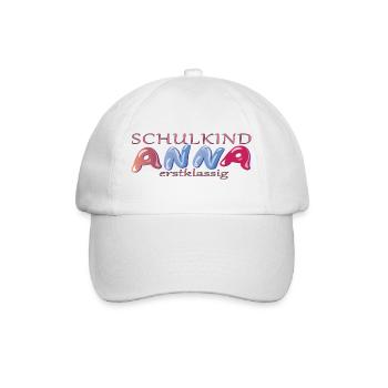 Schulkind Anna Schule - Baseballkappe - Weiß/Weiß - Vorne