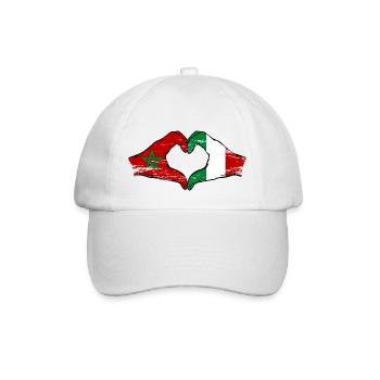 Maroc Italie Drapeau Mains Coeur Forme - Casquette classique - blanc/blanc - Devant