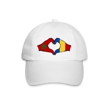 Maroc Roumanie Drapeau Mains Coeur Forme - Casquette classique - blanc/blanc - Devant