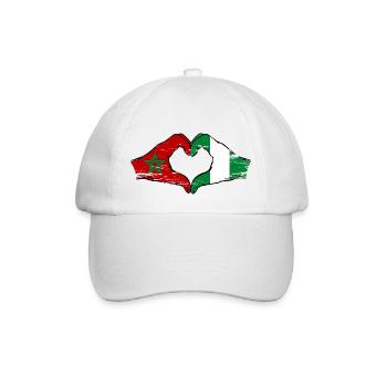Drapeau du Maroc Nigeria mains forme de coeur utilisé - Casquette classique - blanc/blanc - Devant