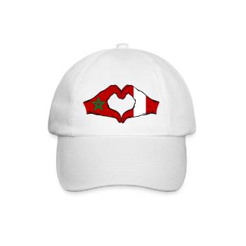 Maroc Pérou Drapeau Mains Coeur Forme - Casquette classique - blanc/blanc - Devant
