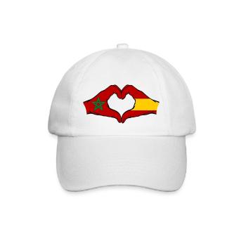 Maroc Espagne Drapeau Mains Coeur Forme - Casquette classique - blanc/blanc - Devant